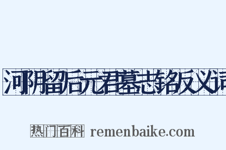 河阴留后元君墓志铭反义词是什么意思的图片